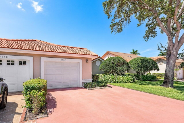 7572 Island Breeze Ter, Boynton Beach, FL 33437 - view of front facade with a tile roof, stucco siding, concrete driveway, and a front lawn