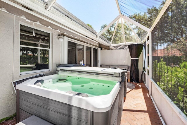 7572 Island Breeze Ter, Boynton Beach, FL 33437 - view of patio / terrace with a hot tub
