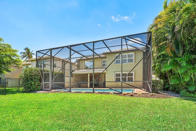 9961 Marsala Way, Delray Beach, FL 33446 - back of house with stucco siding and glass enclosure