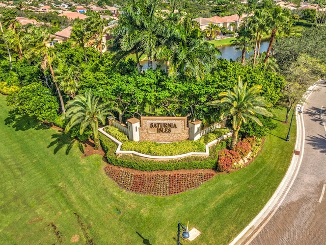9961 Marsala Way, Delray Beach, FL 33446 - community sign featuring a water view and a lawn