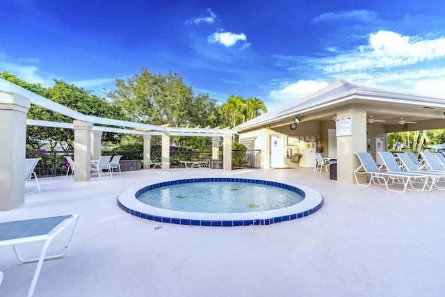 2608 SW Greenwich Way, Palm City, FL 34990 - view of swimming pool featuring a pergola, a swimming pool, and a patio
