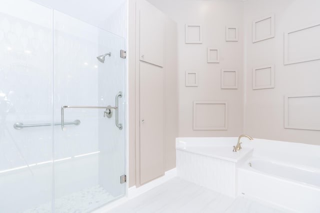 2608 SW Greenwich Way, Palm City, FL 34990 - bathroom with a garden tub and a stall shower