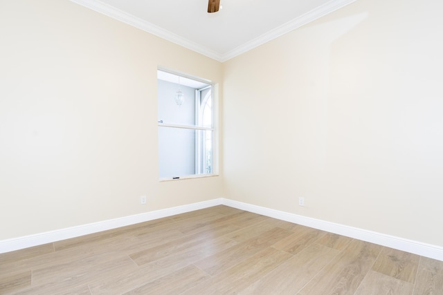 2608 SW Greenwich Way, Palm City, FL 34990 - spare room with wood finished floors, ornamental molding, and ceiling fan