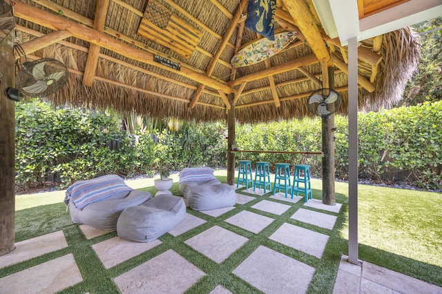 354 Country Club Dr, Tequesta, FL 33469 - view of patio featuring a gazebo and an outdoor bar