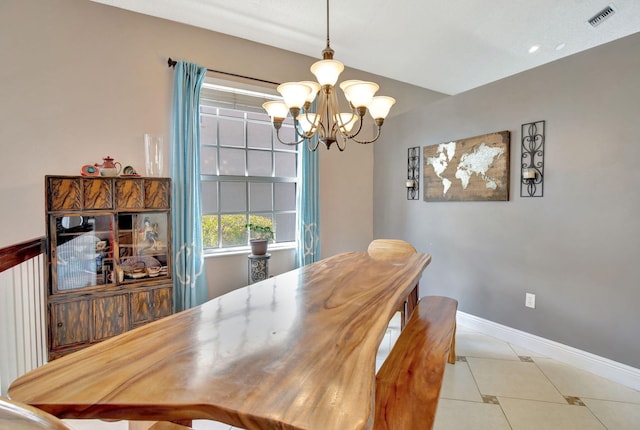 1503 NW 159th Ln, Pembroke Pines, FL 33028 - dining room featuring a chandelier, light tile patterned floors, and baseboards
