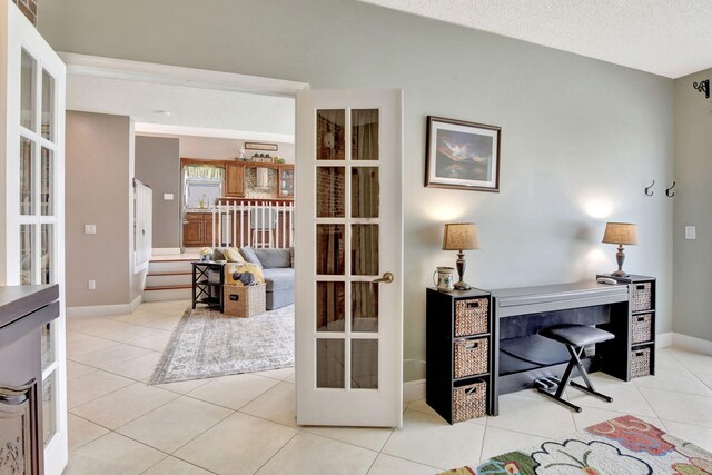 1503 NW 159th Ln, Pembroke Pines, FL 33028 - tiled office space featuring french doors and baseboards