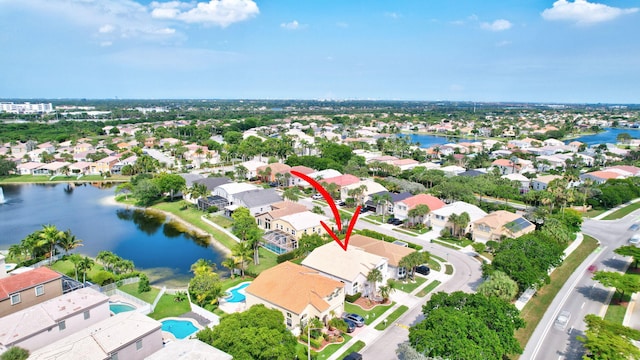 1503 NW 159th Ln, Pembroke Pines, FL 33028 - aerial view of residential area featuring a large body of water and a pool area