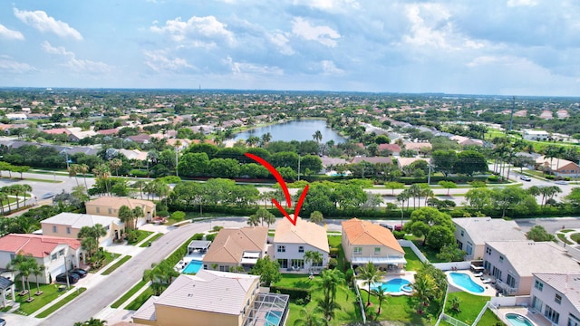 1503 NW 159th Ln, Pembroke Pines, FL 33028 - aerial view of residential area featuring a pool and a large body of water