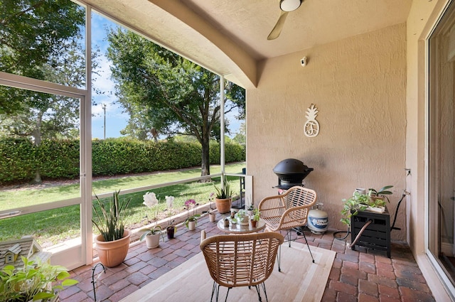 49 Lancaster Rd, Boynton Beach, FL 33426 - view of patio / terrace featuring ceiling fan