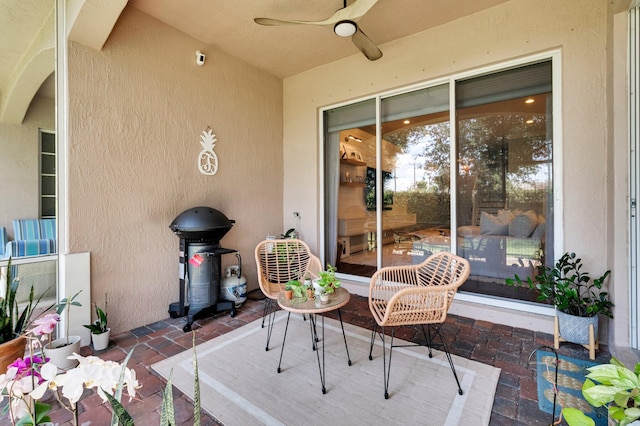 49 Lancaster Rd, Boynton Beach, FL 33426 - view of patio / terrace with ceiling fan