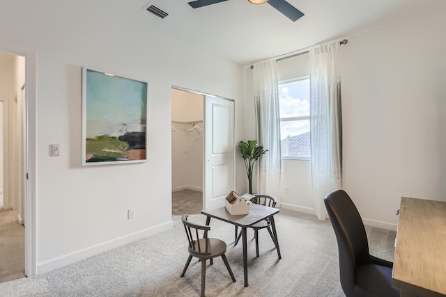 6783 Cobia Cir, Boynton Beach, FL 33437 - office space featuring ceiling fan and light carpet
