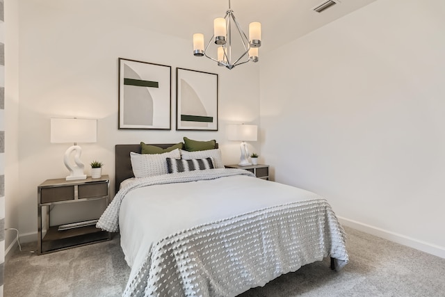 6783 Cobia Cir, Boynton Beach, FL 33437 - bedroom with carpet floors and a chandelier