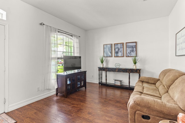 1262 SW Hunnicut Ave, Port Saint Lucie, FL 34953 - living room featuring wood finished floors and baseboards