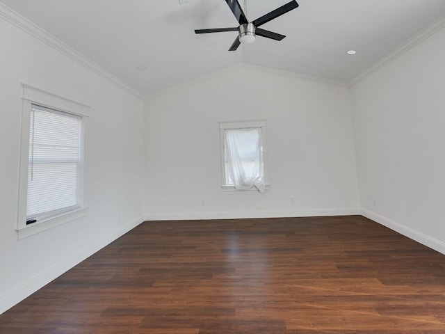 3416 Atlantic Blvd, Vero Beach, FL 32960 - spare room with plenty of natural light, ornamental molding, a ceiling fan, wood finished floors, and baseboards