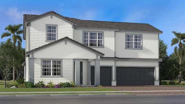 6717 Cobia Cir, Boynton Beach, FL 33437 - traditional-style house featuring a garage and a tile roof