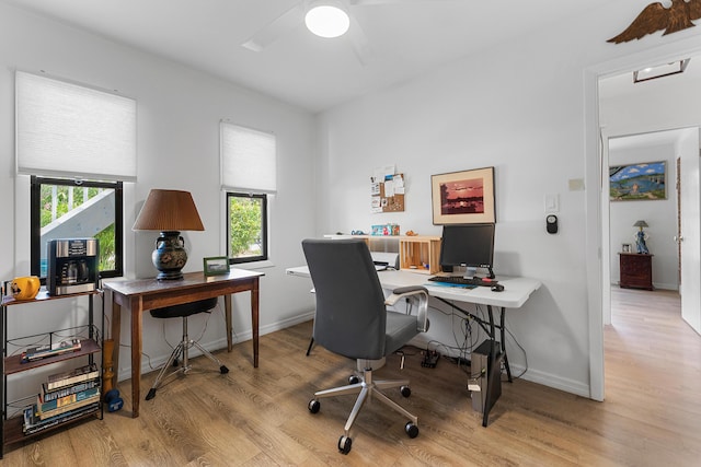 638 NE 8th Ave, Boynton Beach, FL 33435 - office featuring wood finished floors, plenty of natural light, and ceiling fan