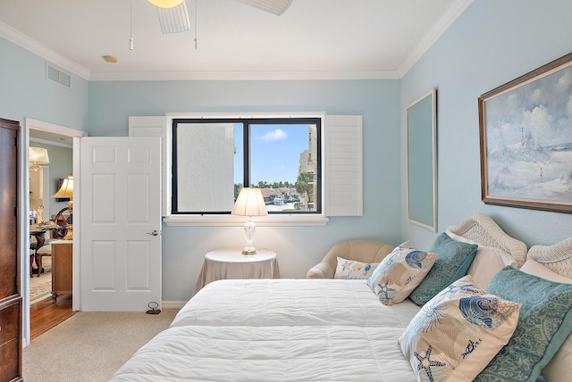370 Golfview Rd Unit 304, North Palm Beach, FL 33408 - bedroom featuring carpet floors and ornamental molding