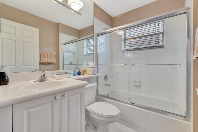 7714 Las Cruces Ct, Boynton Beach, FL 33437 - full bath with toilet, combined bath / shower with glass door, and vanity