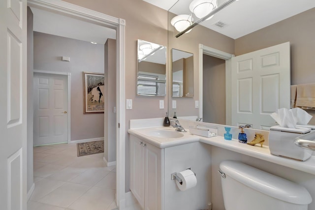7714 Las Cruces Ct, Boynton Beach, FL 33437 - bathroom with toilet, tile patterned flooring, vanity, and baseboards