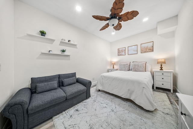7903 Plantation Lakes Dr NW, Port Saint Lucie, FL 34986 - bedroom featuring wood finished floors, recessed lighting, baseboards, and a ceiling fan