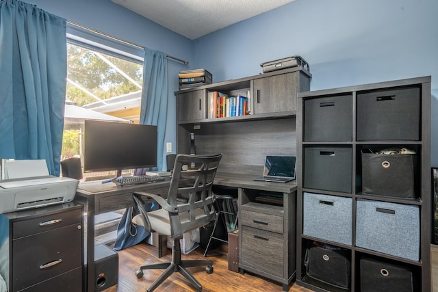 9132 Sun Terrace Cir Unit D, Palm Beach Gardens, FL 33403 - office featuring wood finished floors and a textured ceiling