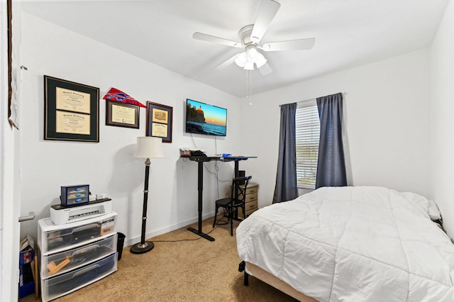 6143 Wildfire Way, West Palm Beach, FL 33415 - bedroom with carpet, a ceiling fan, and baseboards