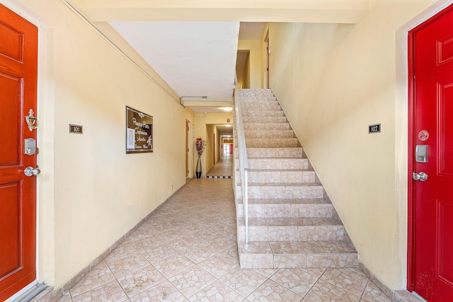 221 SE 9th Ave Unit 202, Pompano Beach, FL 33060 - stairs with tile patterned floors