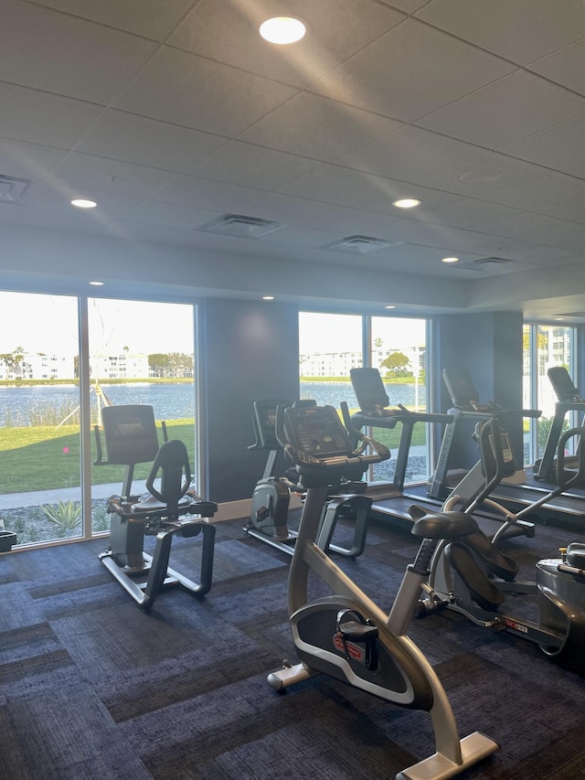 6491 Royal Manor Cir, Delray Beach, FL 33484 - exercise room featuring carpet