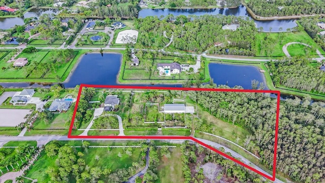 6688 Duckweed Rd, Lake Worth, FL 33449 - view of property location with a large body of water and property boundaries highlighted