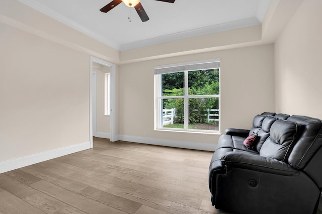 6688 Duckweed Rd, Lake Worth, FL 33449 - sitting room featuring ceiling fan, light wood finished floors, and baseboards