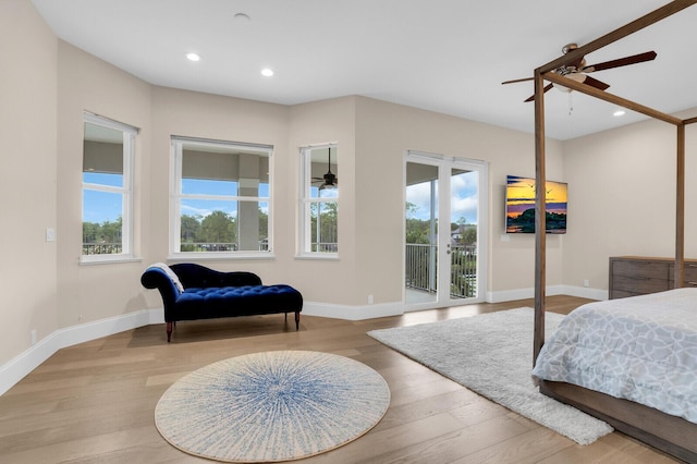 6688 Duckweed Rd, Lake Worth, FL 33449 - bedroom with access to outside, multiple windows, wood finished floors, and recessed lighting