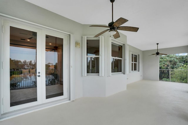 6688 Duckweed Rd, Lake Worth, FL 33449 - view of patio with a ceiling fan and french doors