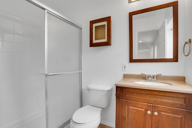 6688 Duckweed Rd, Lake Worth, FL 33449 - bathroom with a shower with shower door, vanity, and toilet