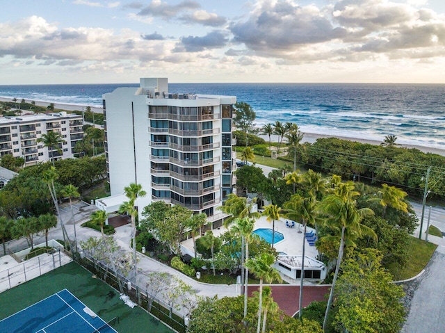 2401 N Ocean Blvd Unit 2N, Boca Raton, FL 33431 - drone / aerial view of a nearby body of water, apartment complex, and a pool area