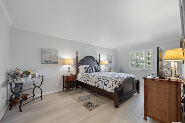 10116 46th Ave S Unit 488, Boynton Beach, FL 33436 - bedroom with ornamental molding, light wood finished floors, and baseboards