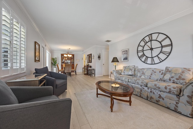 10116 46th Ave S Unit 488, Boynton Beach, FL 33436 - living area featuring a chandelier and ornamental molding