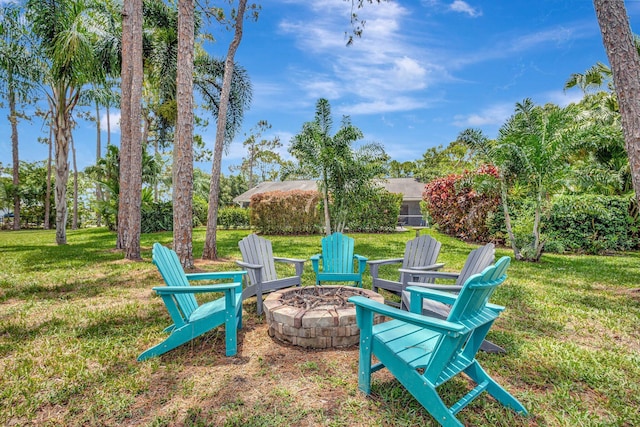 17495 40th Run N, Loxahatchee, FL 33470 - view of green lawn featuring a fire pit