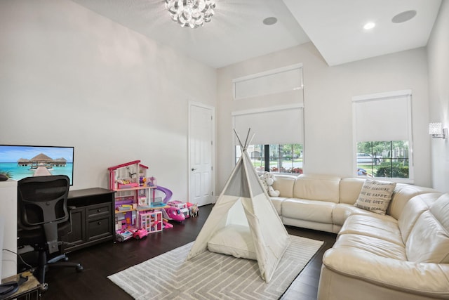 16770 Burlington Bristol Ln, Delray Beach, FL 33446 - living room featuring dark wood-type flooring