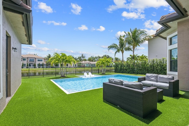 16770 Burlington Bristol Ln, Delray Beach, FL 33446 - view of swimming pool featuring an outdoor hangout area and a water view