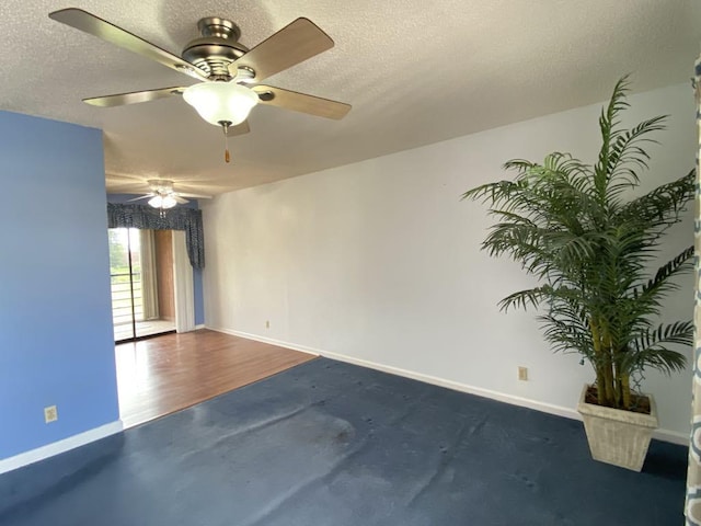4273 Oak Terrace Dr, Greenacres, FL 33463 - unfurnished room with a ceiling fan, a textured ceiling, and baseboards