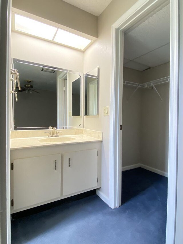 4273 Oak Terrace Dr, Greenacres, FL 33463 - bathroom with vanity, a walk in closet, and baseboards