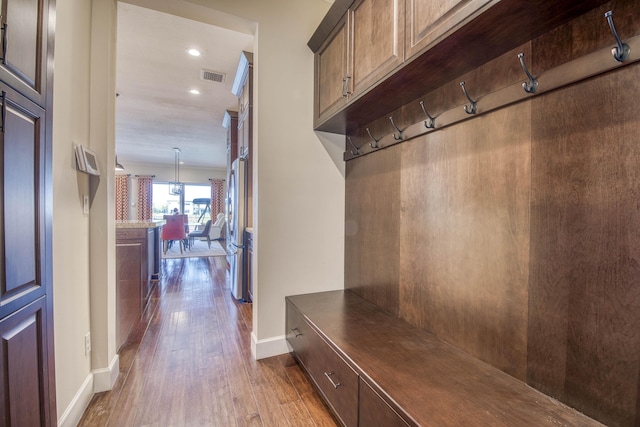 4858 Marginada Way, Lake Worth, FL 33467 - mudroom featuring baseboards, dark wood-style floors, and recessed lighting
