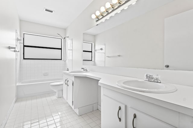 9496 Majestic Way, Boynton Beach, FL 33437 - full bathroom with vanity, shower / washtub combination, toilet, and tile patterned floors