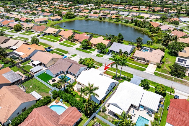 9496 Majestic Way, Boynton Beach, FL 33437 - aerial perspective of suburban area with a nearby body of water and a pool