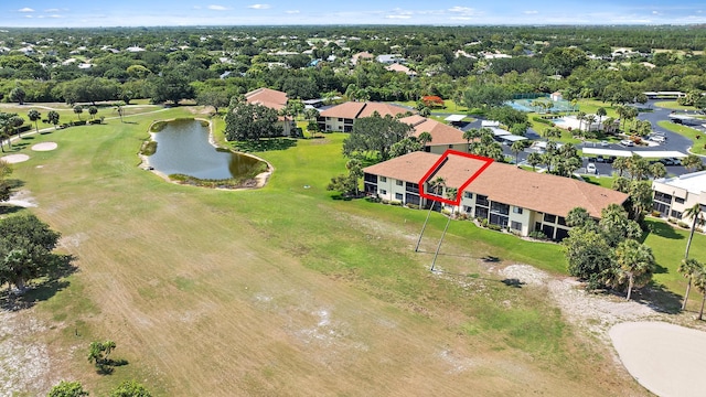6860 SE Constitution Blvd Unit 204, Hobe Sound, FL 33455 - aerial view of property's location with a nearby body of water, a golf course, and property boundaries highlighted