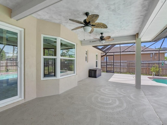 1030 Locust Ave NW, Palm Bay, FL 32907 - view of patio with ceiling fan and glass enclosure