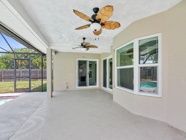1030 Locust Ave NW, Palm Bay, FL 32907 - view of patio / terrace with a ceiling fan and a lanai