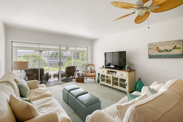 4 Garden St Unit 204N, Tequesta, FL 33469 - living area featuring carpet flooring and ceiling fan