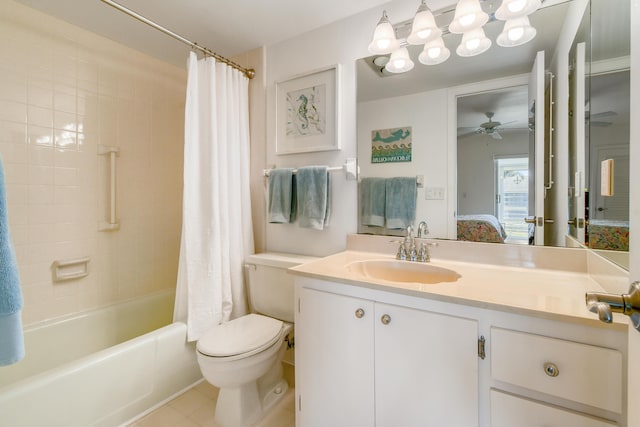4 Garden St Unit 204N, Tequesta, FL 33469 - full bath featuring ensuite bathroom, vanity, shower / bathtub combination with curtain, toilet, and ceiling fan