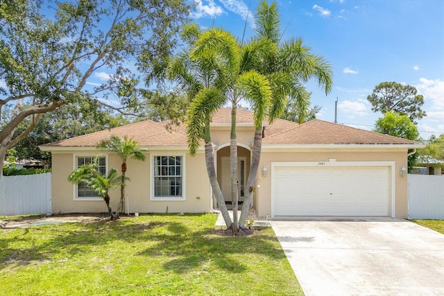 2481 SE Berkshire Blvd, Port Saint Lucie, FL 34952 - view of front of home featuring stucco siding, a garage, and concrete driveway